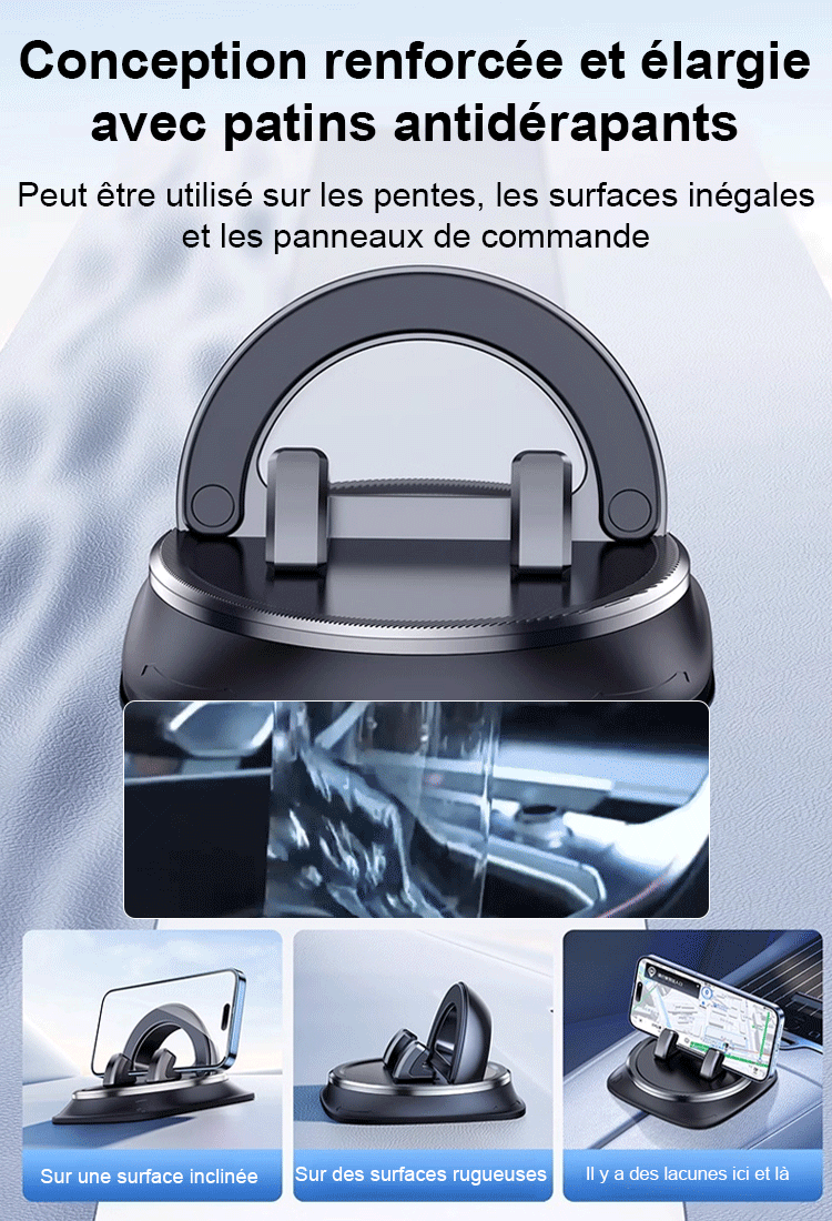 Support de voiture rotatif à 360 degrés et anti-balancement