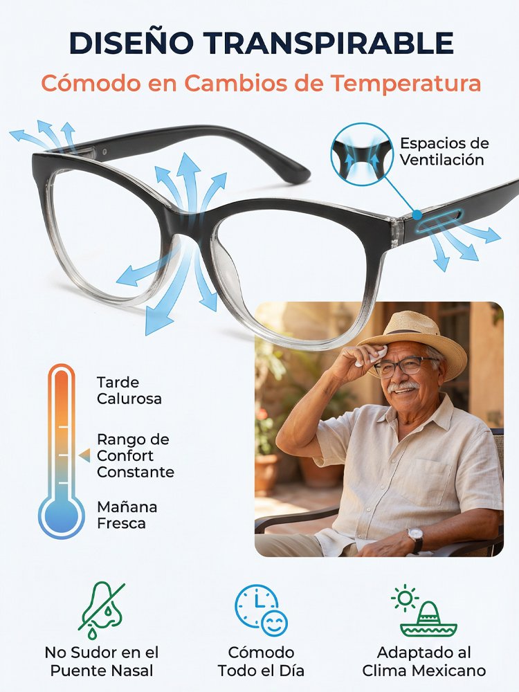 Gafas de lectura inteligentes con zoom HD y patas de resorte