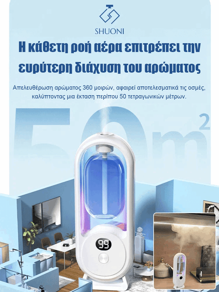 Αυτόματος αρωματιστής μεγάλης χωρητικότητας για το σπίτι