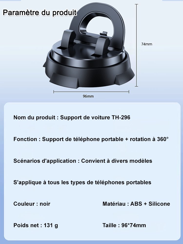 Console multifonction à ventouse intelligente avec support de téléphone de navigation