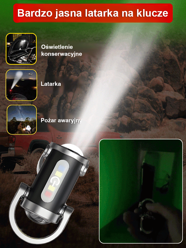 【Super jasna latarka brelokowa】