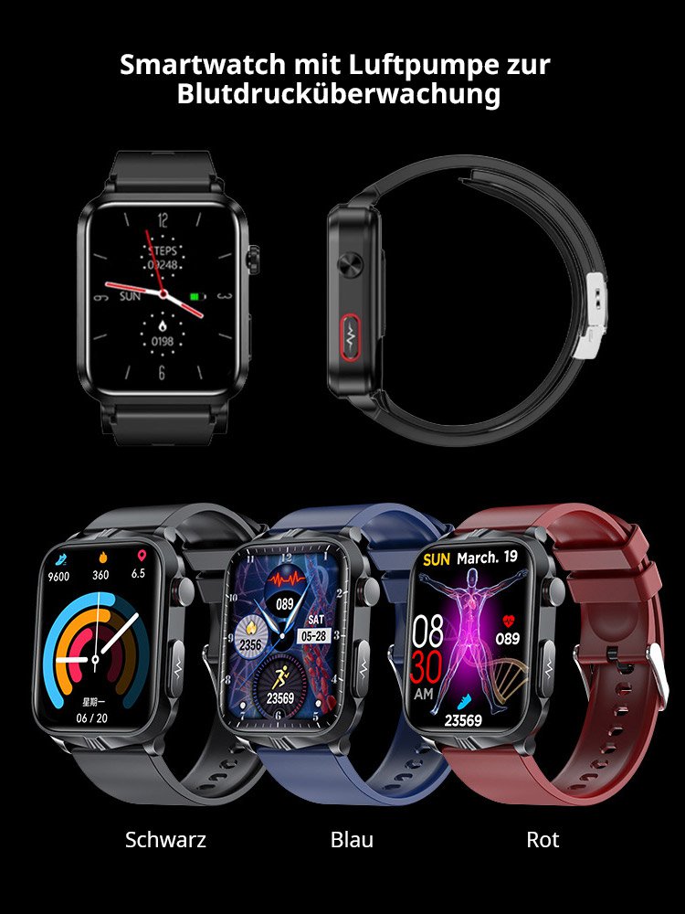 Nicht-invasiver Blutzucker-, EKG- und Blutdrucküberwachungs-Smartwatch.