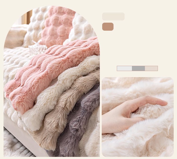 冬にぴったりな暖かいラビットファーソファーカバー