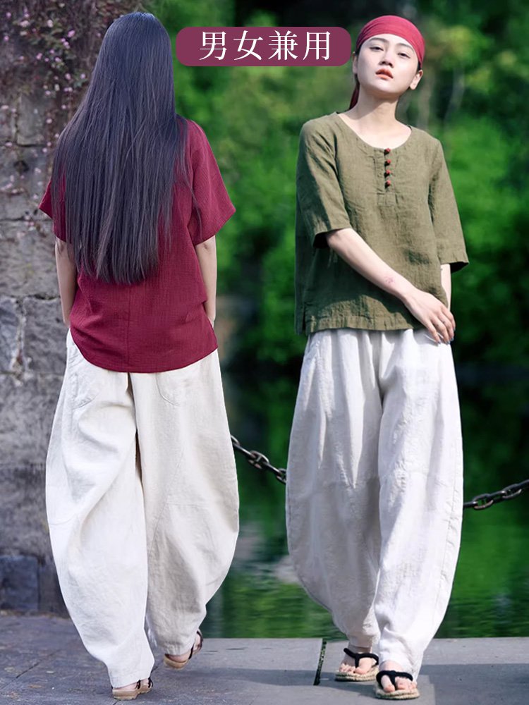 コットンリネンバルーンパンツ【男女兼用】