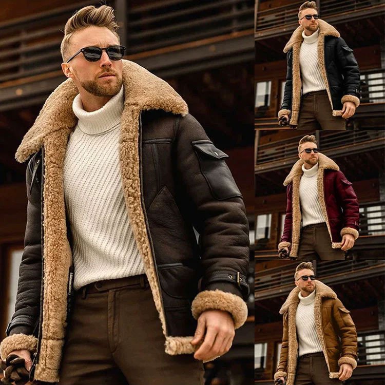 Herren Leder-Bomberjacke