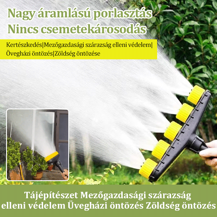 Nagy hatékonyságú többlyukú virágöntöző locsolófej