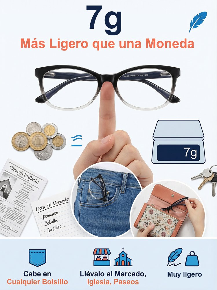 Gafas de lectura inteligentes con zoom HD y patas de resorte