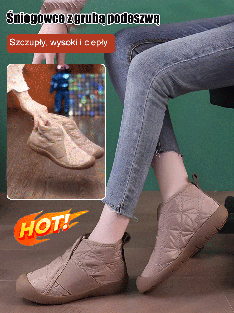 Wyściełane buty śniegowe z niską cholewką