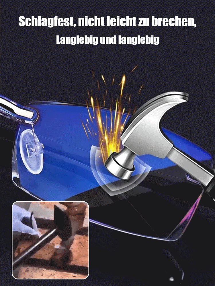 Diamantgeschliffener Rand Randlose Anti-Blaulicht-Farbwechselbrille