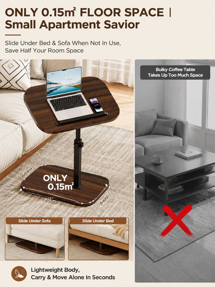 Mobile height-adjustable computer desk