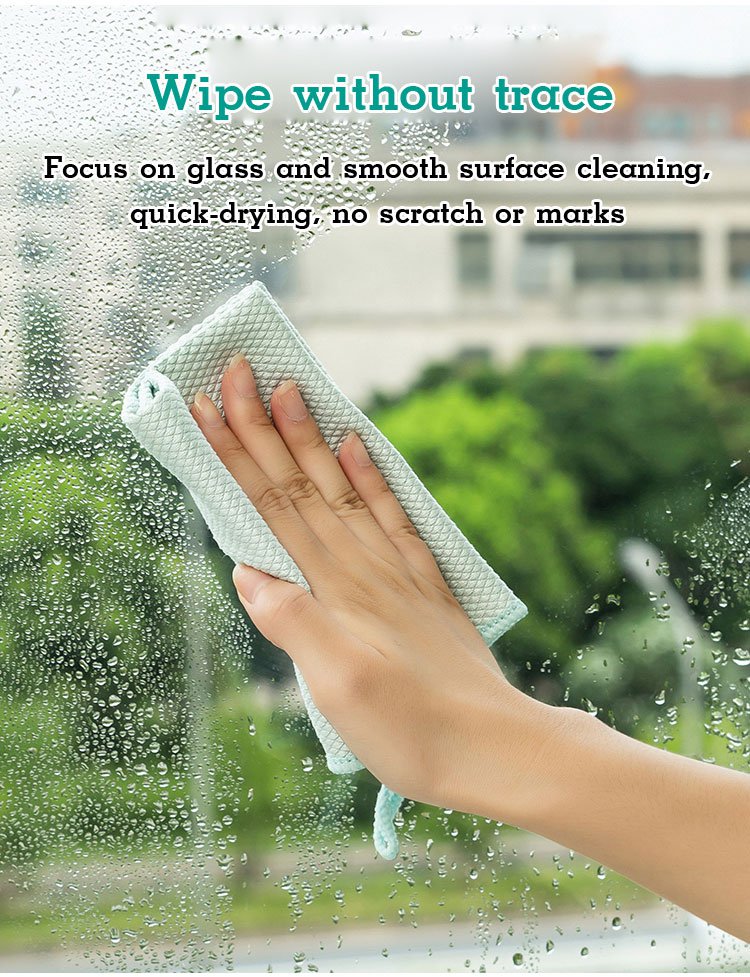 Fish Scale Pattern Cleaning Cloth wiping kitchen counter