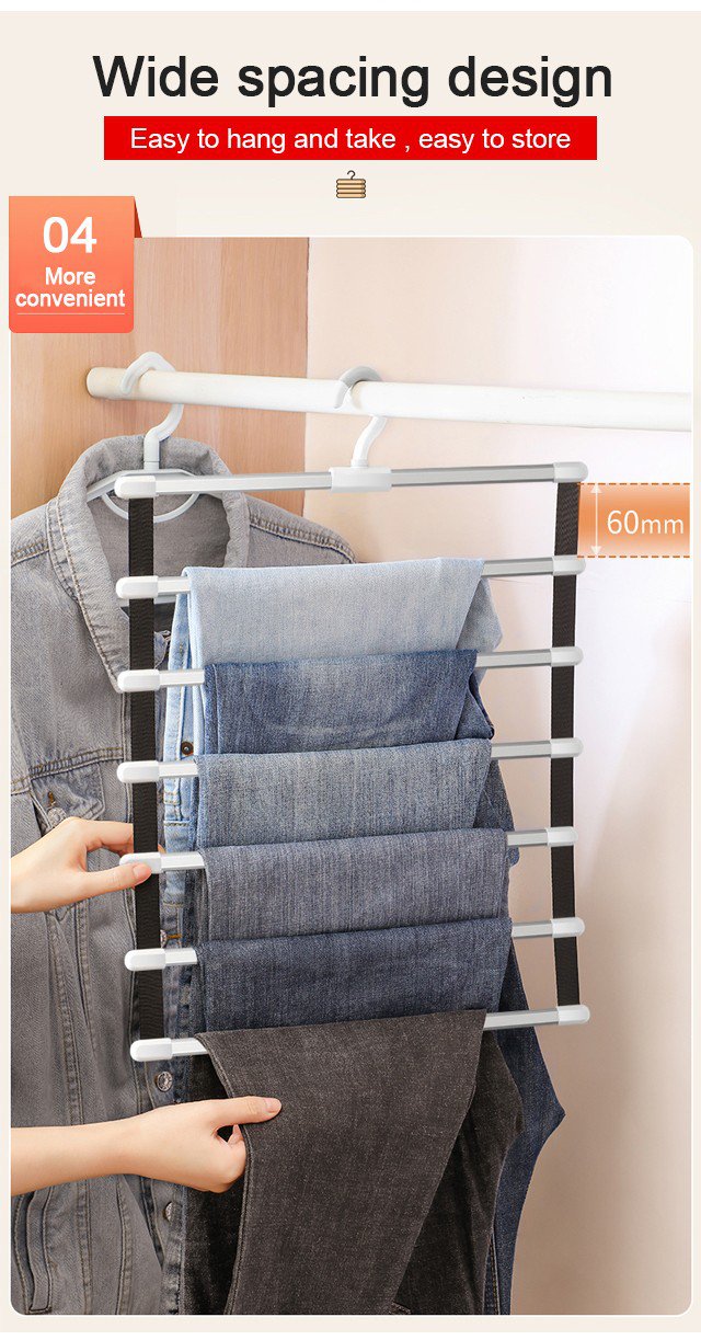 Durable metal multi-layer pants hanger for trousers