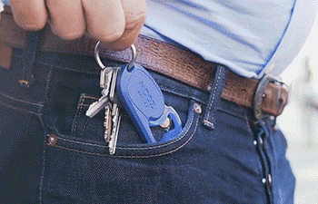 Man reading with armless reading glasses