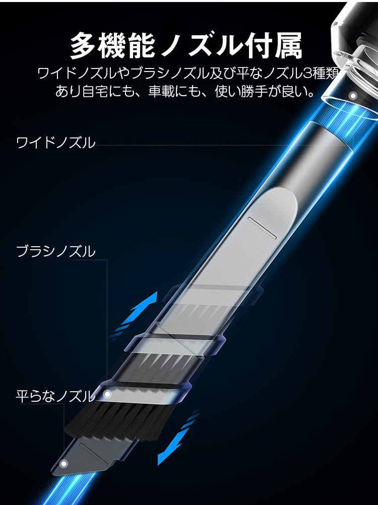 隙間用アタッチメントで細かな場所も掃除可能