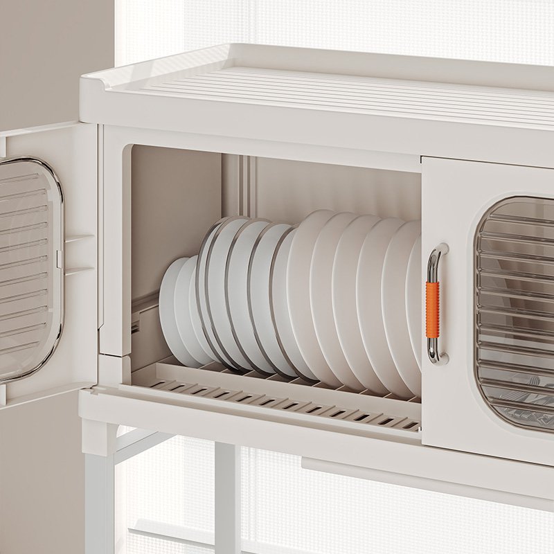 Dish Storage Cabinet with Drainage Basket