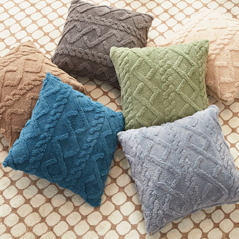 新款雪尼爾幾何浮雕抱枕 沙發靠墊