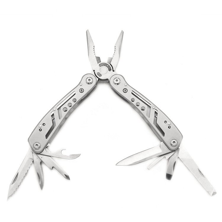 คีมอเนกประสงค์สแตนเลสพร้อมประแจและที่เปิดขวด มีหัวเปลี่ยน 10 ชิ้น พร้อมกระเป๋าไนลอน