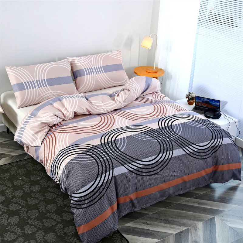 Sábana ajustable de microfibra premium con patrón geométrico