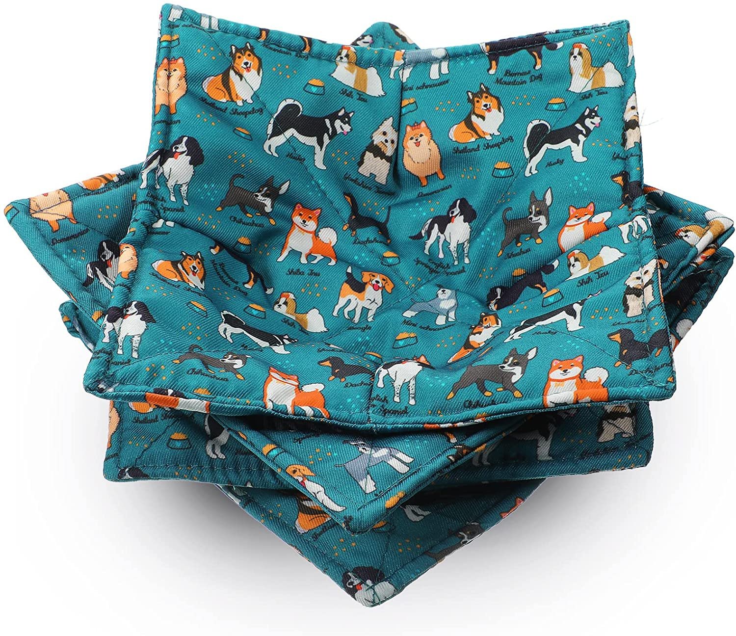 100% POLYESTER Cotton  Microwave Safe Pot Food Quilted Cozy for Soup Bowl Huggers Holders Hot Pads R