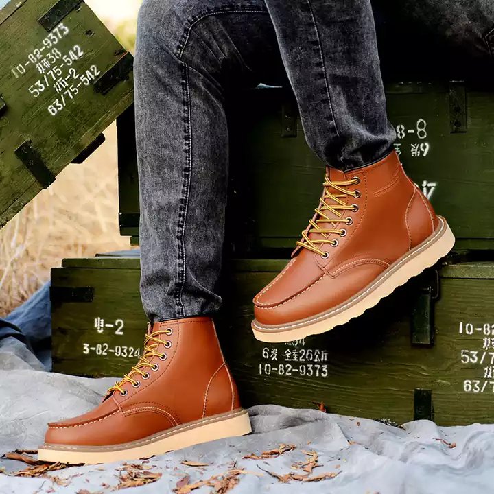 Botas de cuero genuino para hombre