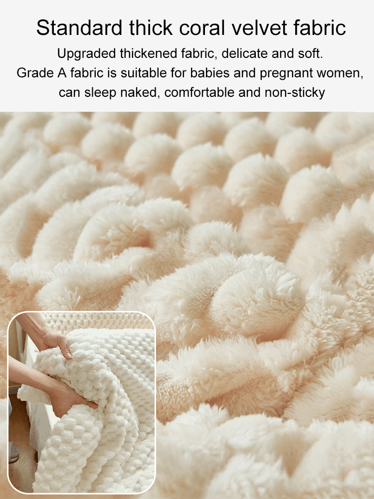 Double-layer thickened blanket with minky dots