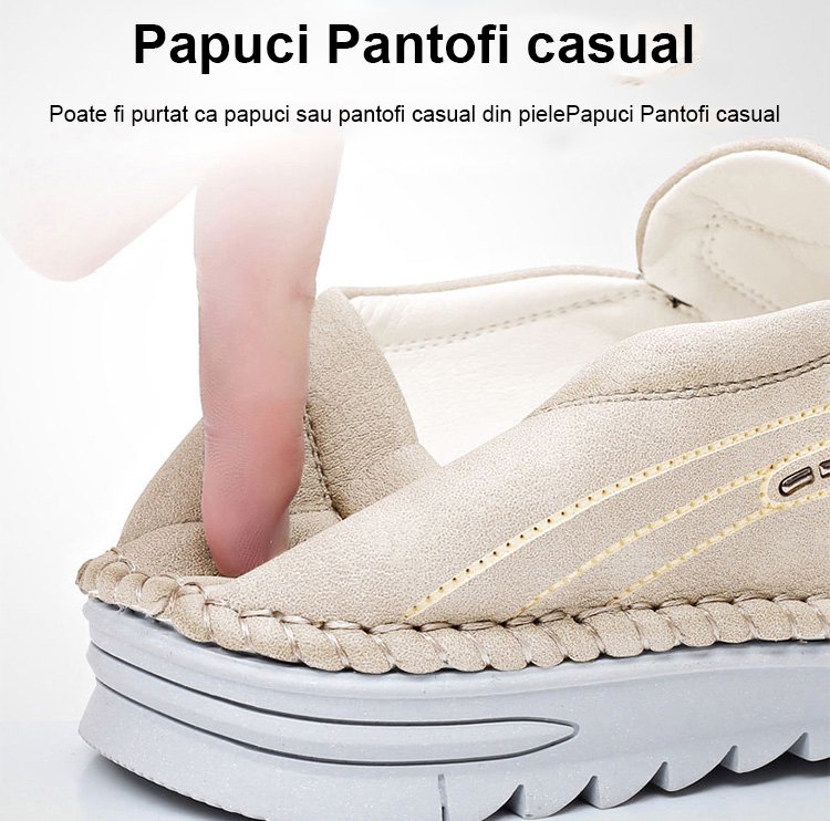 Cusut din piele lucrata manual Pantofi din piele casual respirabili