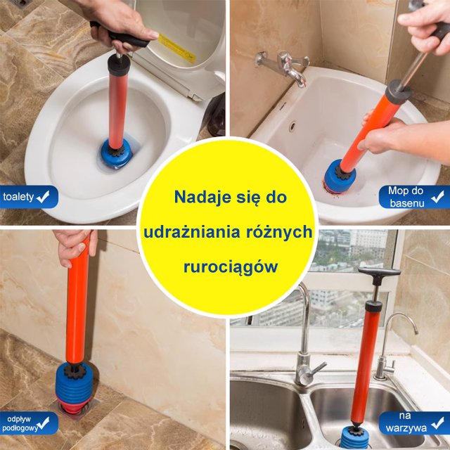 Potężny przepychacz do toalety