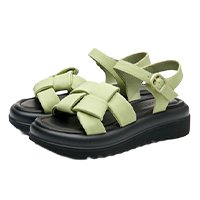 軟皮編織羅馬涼鞋