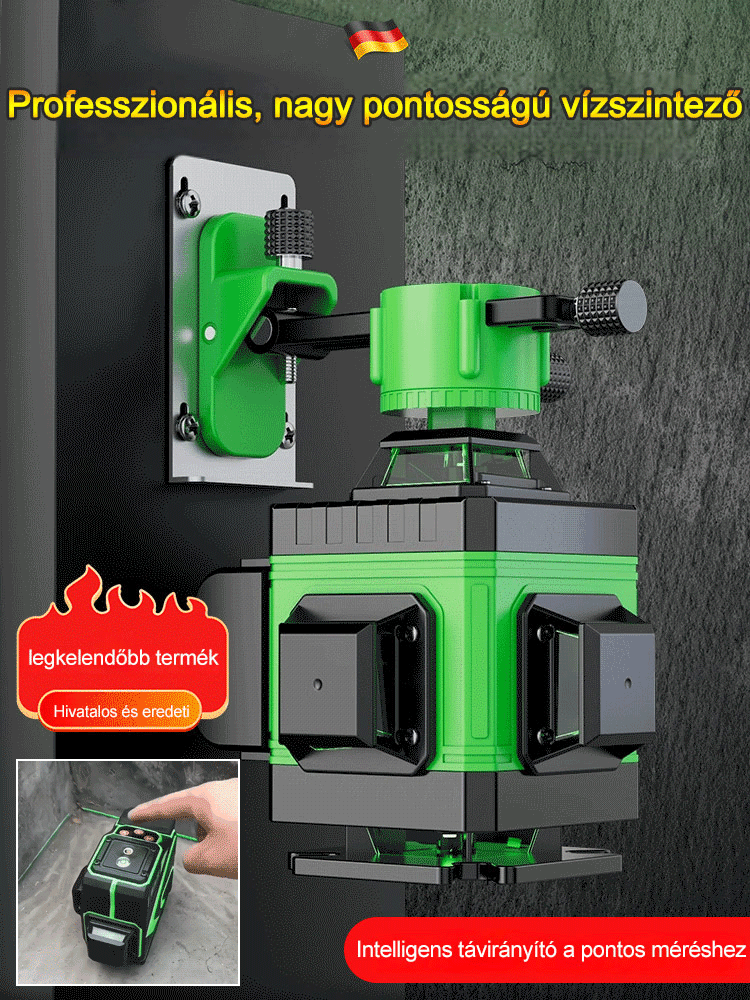 Professzionális, nagy pontosságú vízszintező