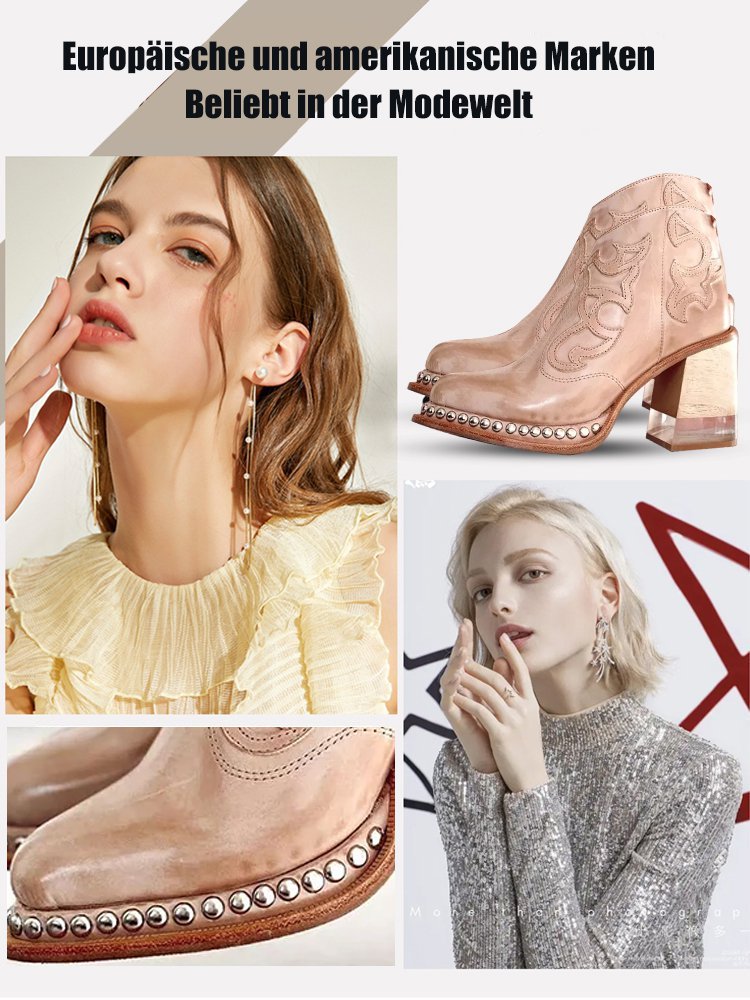 Stiefel mit Nietenapplikationen