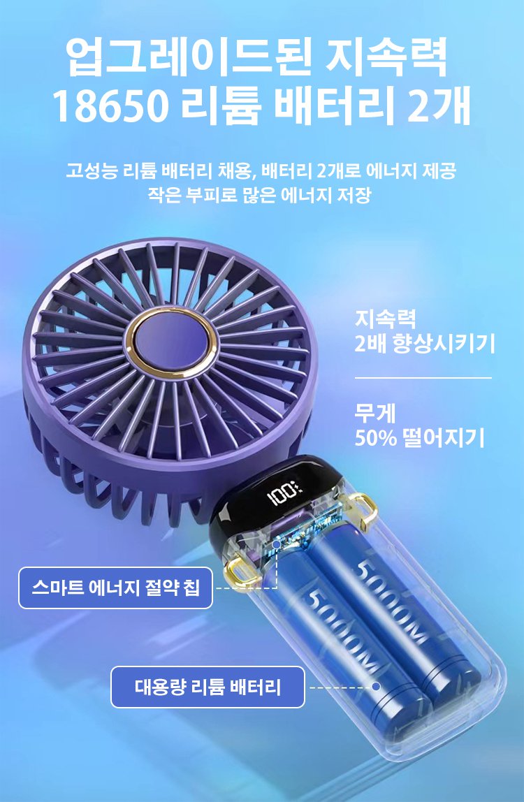 USB 충전식 휴대용 선풍기