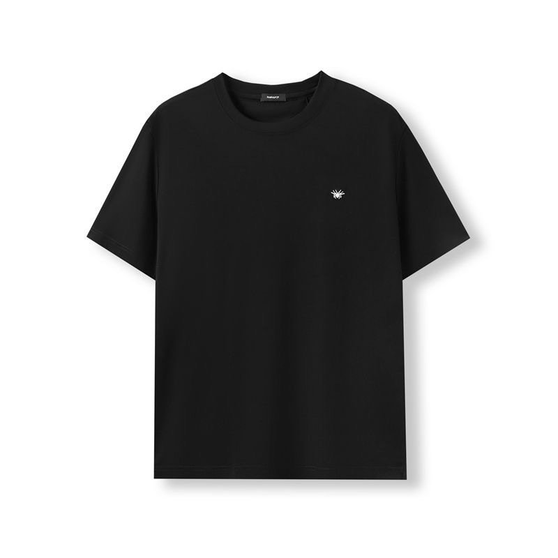 Round-neck luxury embroidered short-sleeve