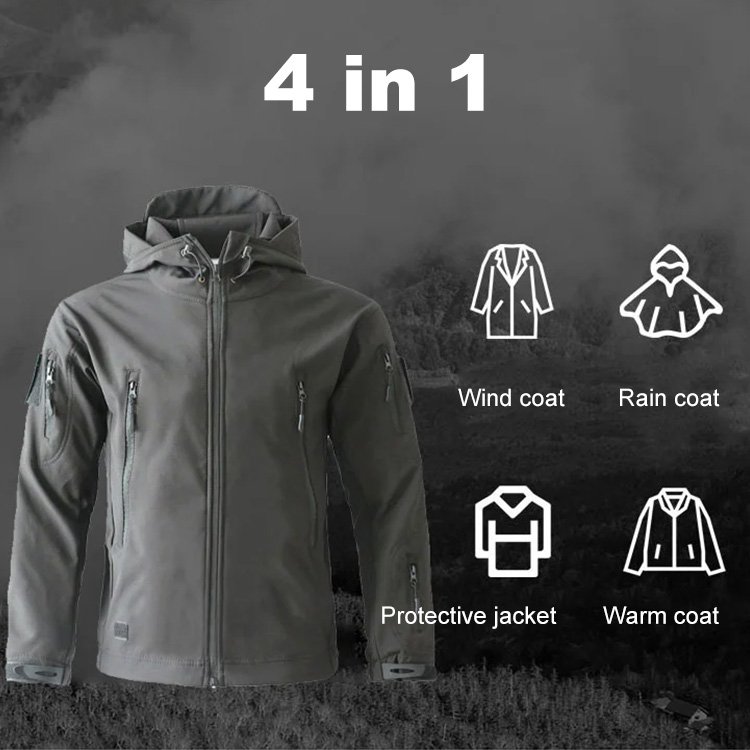 Men‘s Outdoor Waterproof Jacket Lightweight Softshell Raincoat