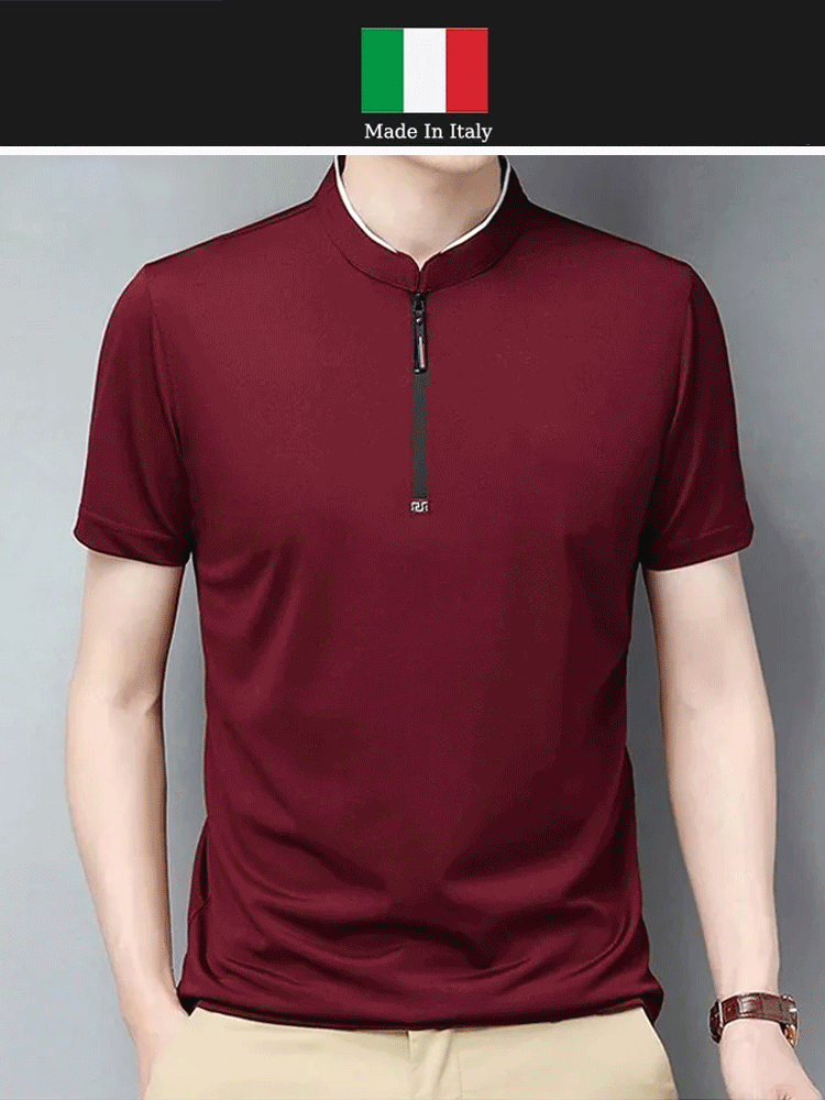 تيشرت بولو فاخر ايطالي ياقة قائمة
