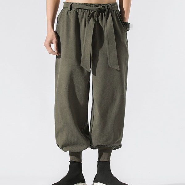 綿麻サルエルパンツ全体画像