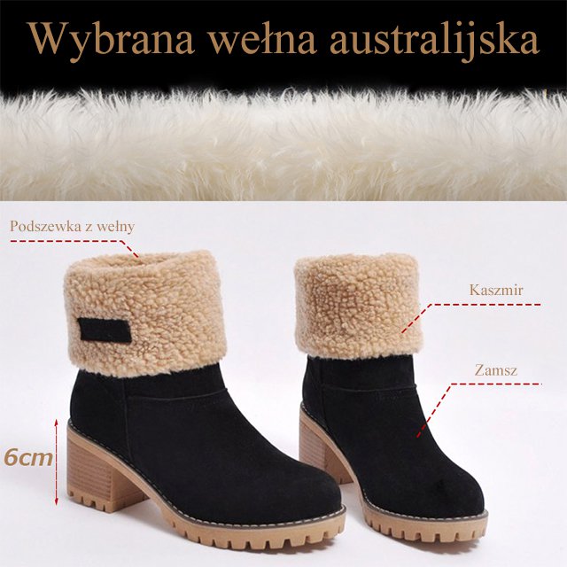 Śniegowce średnia rurka gruby obcas