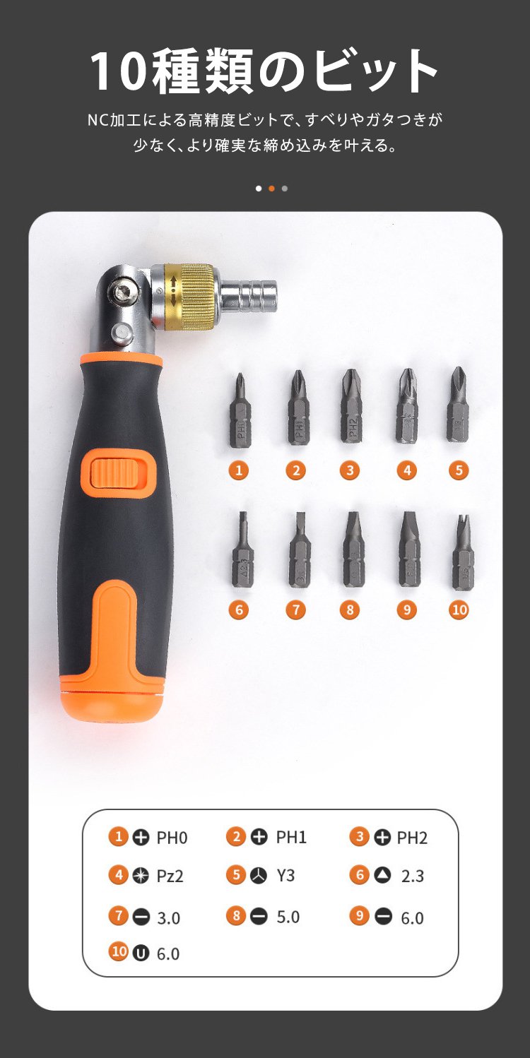 ラチェット機能を使ってネジを締める様子