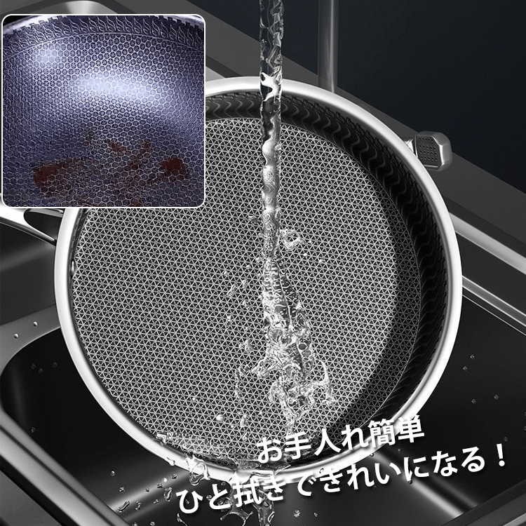 日本製ステンレス鋼フライパン 鍋深：8cm