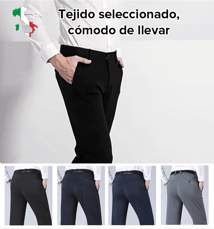 Pantalones de traje de antiarrugas con fibra viscosa para hombres