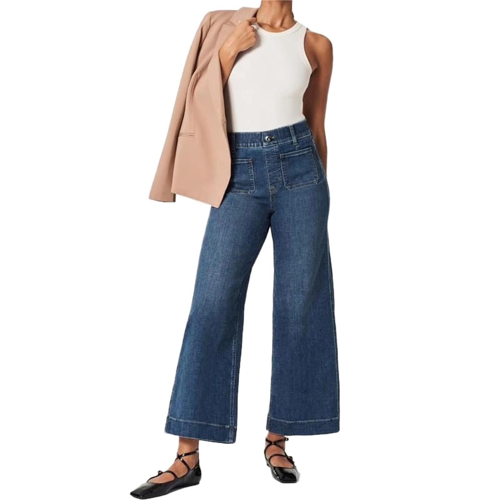 High-waisted wide-leg jeans