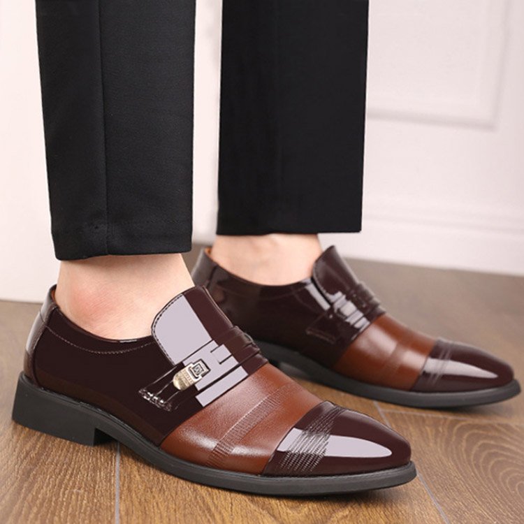 Biznesowe męskie skórzane buty na co dzień