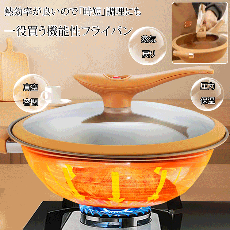 【陶土+鉄】焦げ付き防止フライパン