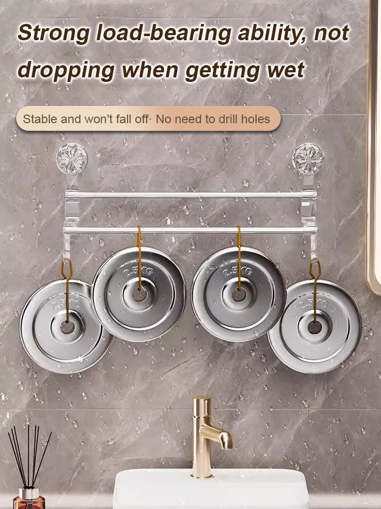 Suction Cup Double Bath Towel Bar