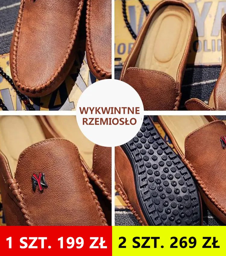 JS--Pół pantofel z oddychającej skóry bez obcasa