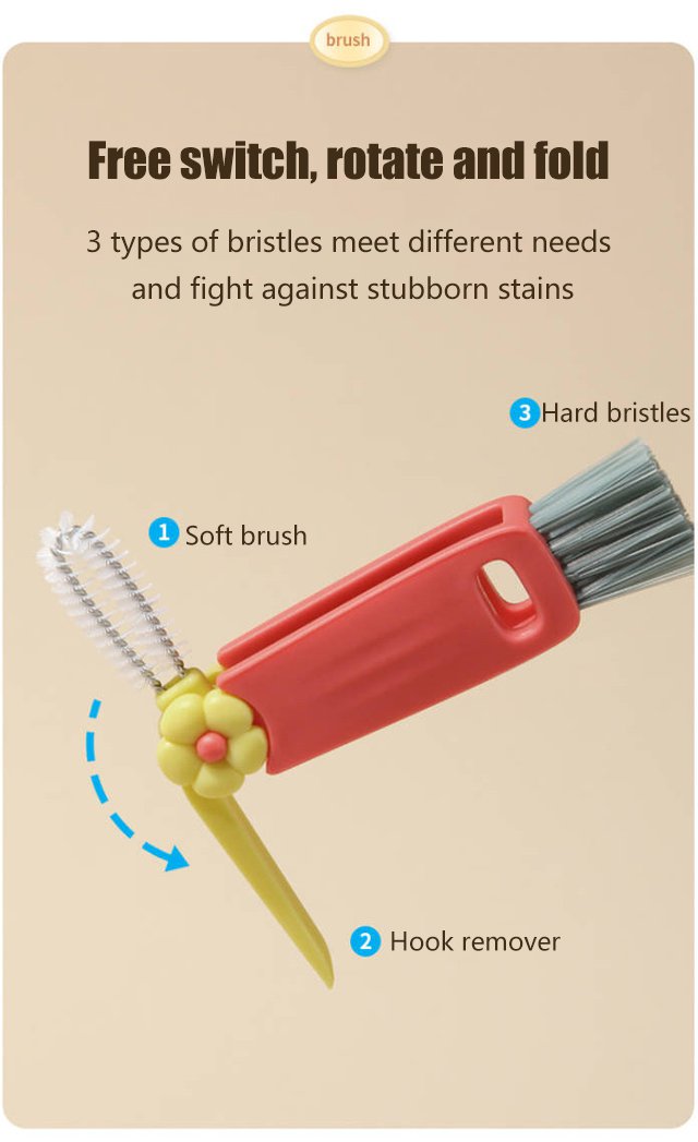 Multifunctional bottle brush set for kitchen use