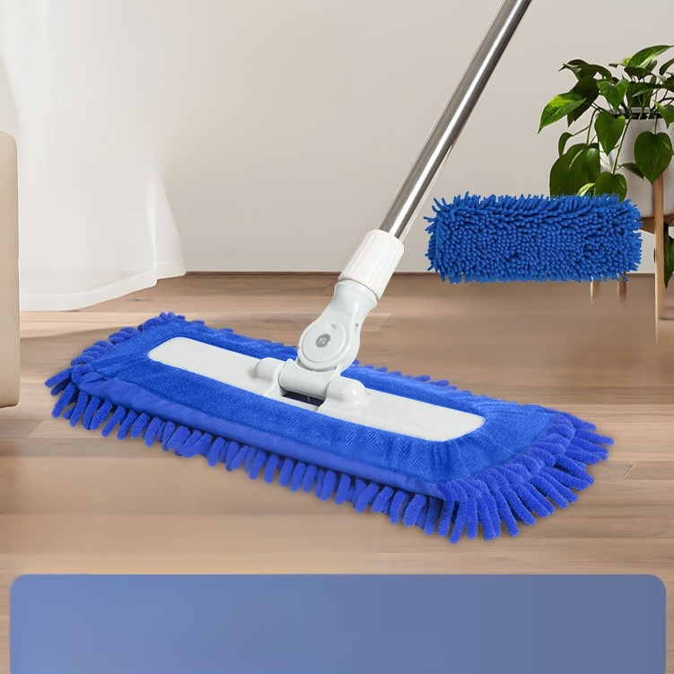 伸縮加強桿拖把-藍色
