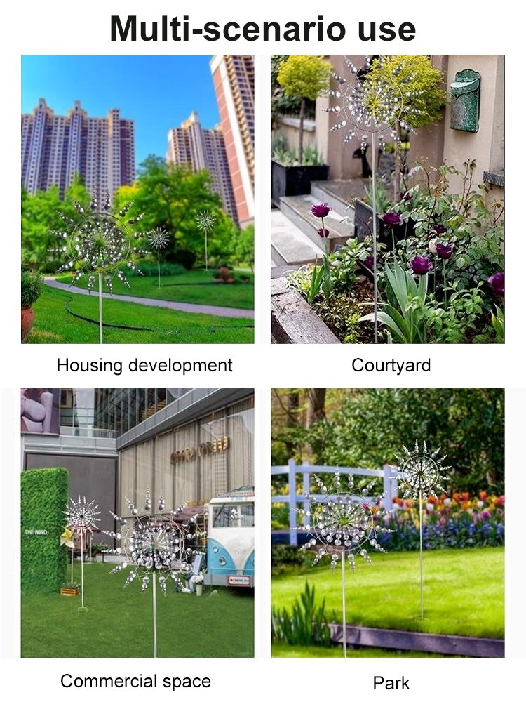 Sculptura de vânt în aer liber, rotativă, cu floarea soarelui