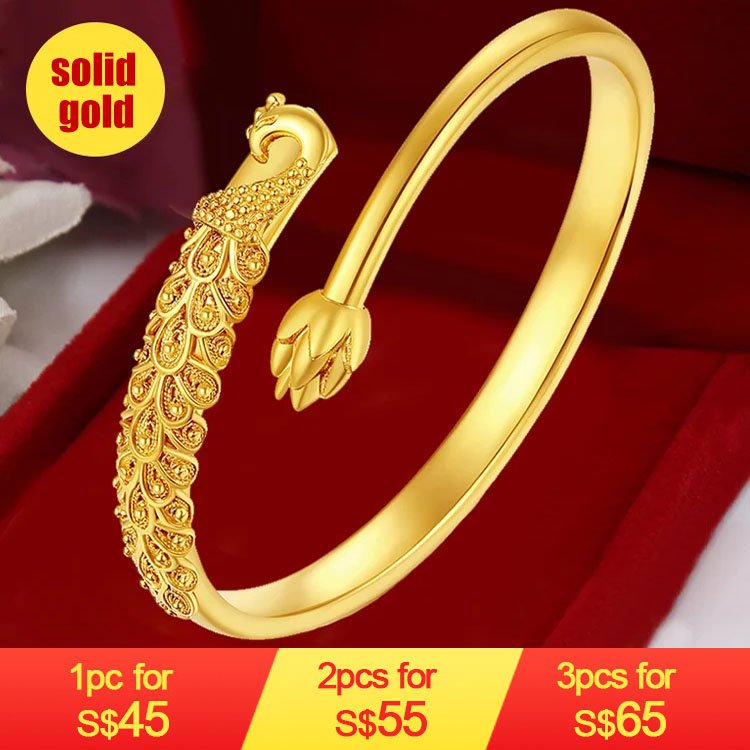 XB开口孔雀莲花手镯