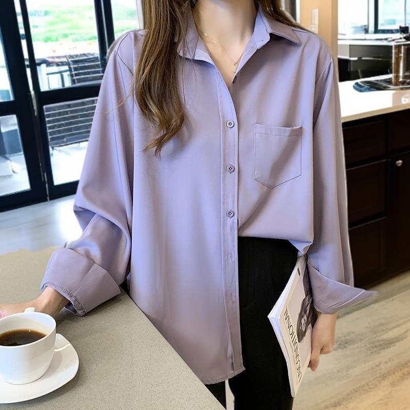 大人可愛いタロパープルシフォンシャツの生地感