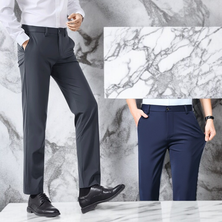 남성 일자핏 슬림 비즈니스 정장바지 전체 모습